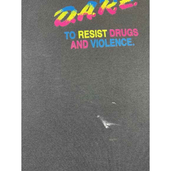Rare Vintage 90s DARE Resist Drugs And Violence Black Single Stitch Shirt XL - Picture 4 of 6